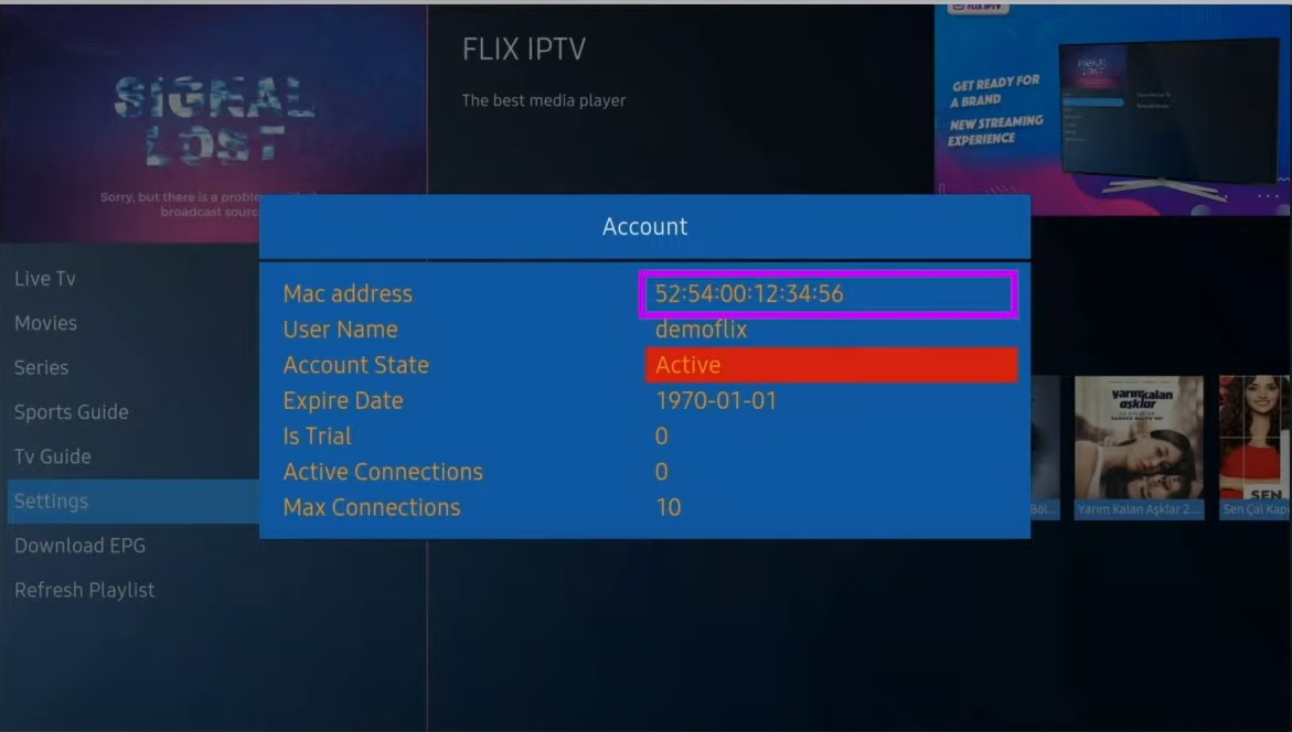 Flix iptv parametres